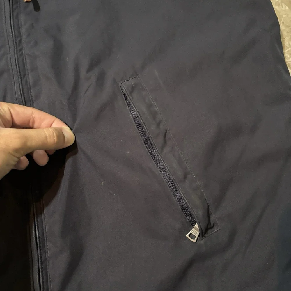 Polo Ralph Lauren Jacket Mens Large Blue Packable Hood Fleece Lined Full Zip